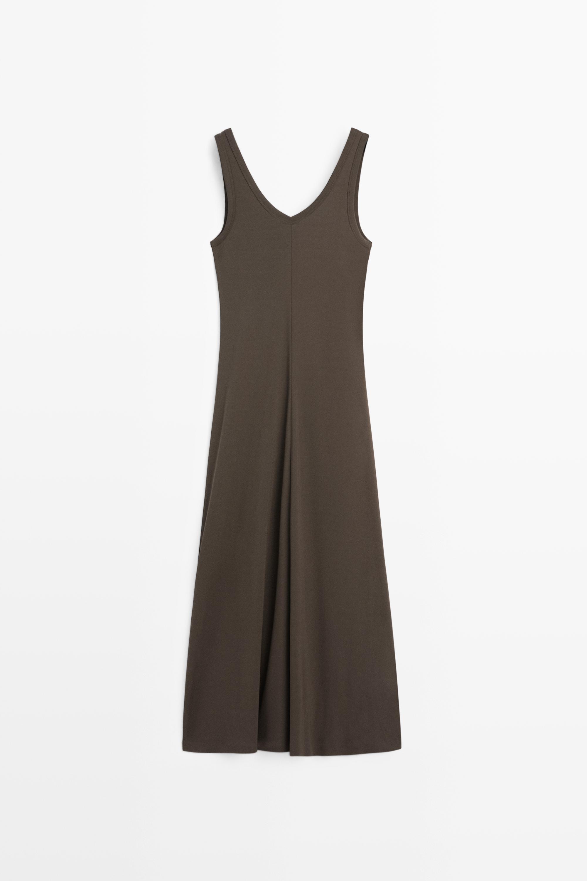 Midi dress with central seam detail